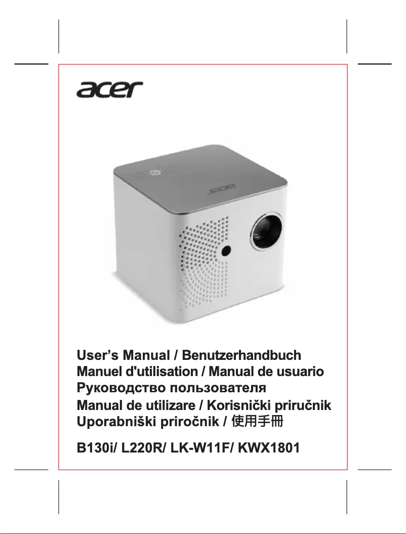 Page 1 de la notice Manuel utilisateur Acer B130i