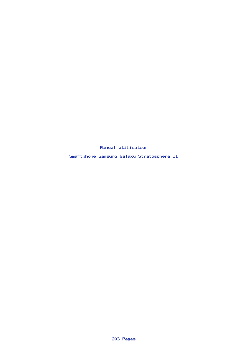 Page 1 de la notice Manuel utilisateur Samsung Galaxy Stratosphere II