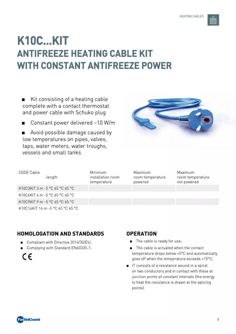 Page 1 de la notice Manuel utilisateur Fantini Cosmi K10CKIT