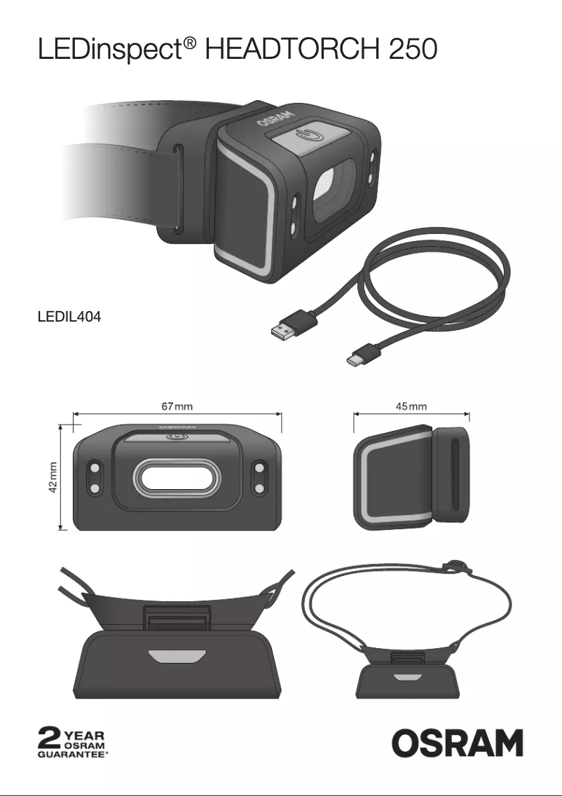 Page 1 de la notice Instructions / montage Osram LEDinspect HEADTORCH250
