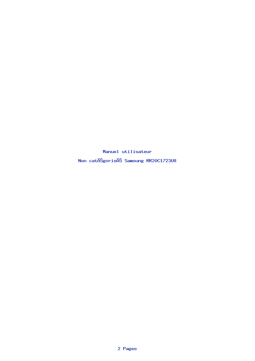 Page 1 de la notice Manuel utilisateur Samsung RR20C1723U8