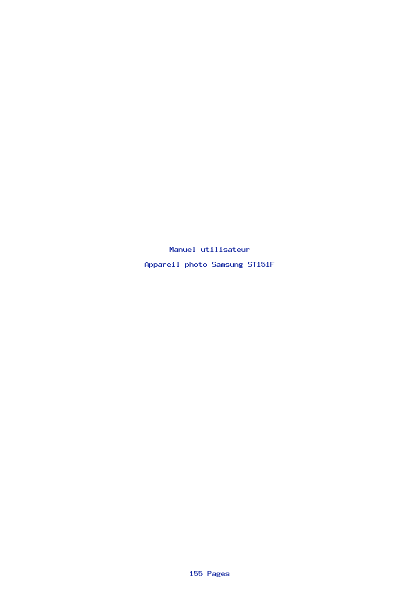 Page 1 de la notice Manuel utilisateur Samsung ST151F