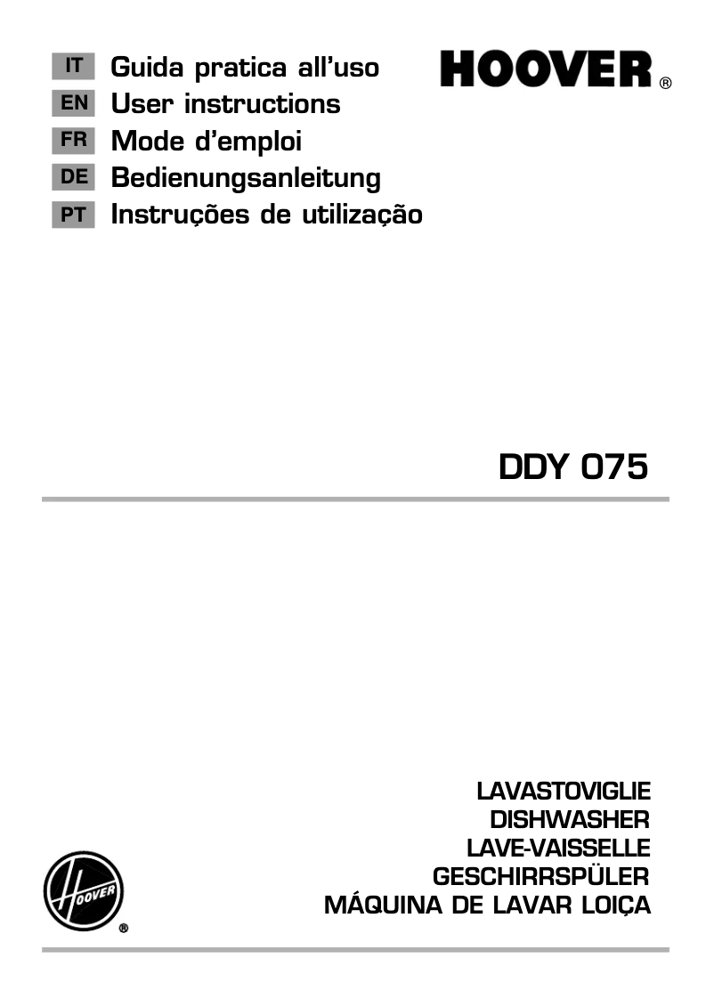 Página 1 del manual Manual de usuario Hoover DDY 075