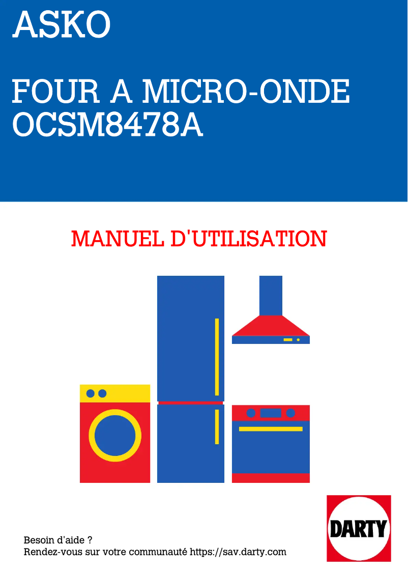Page 1 de la notice Manuel utilisateur Asko OCSM8487A