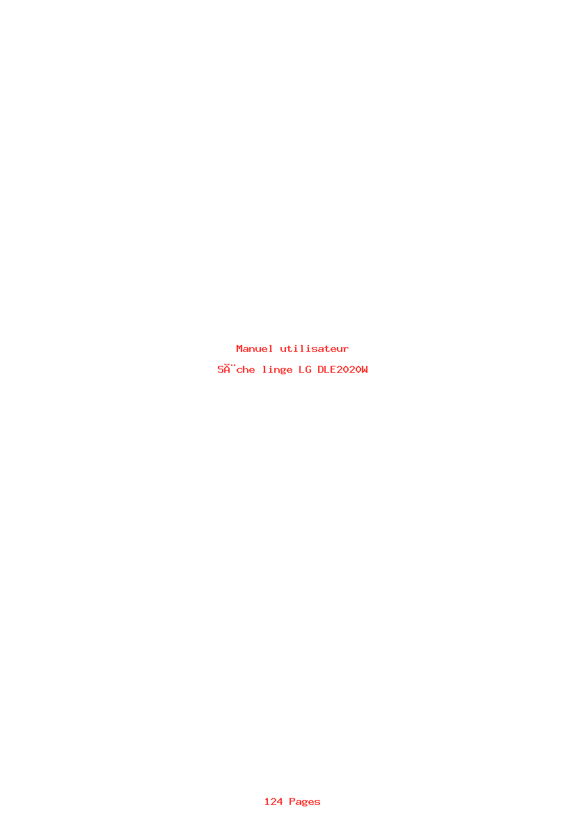 Page 1 de la notice Manuel utilisateur LG DLE2020W