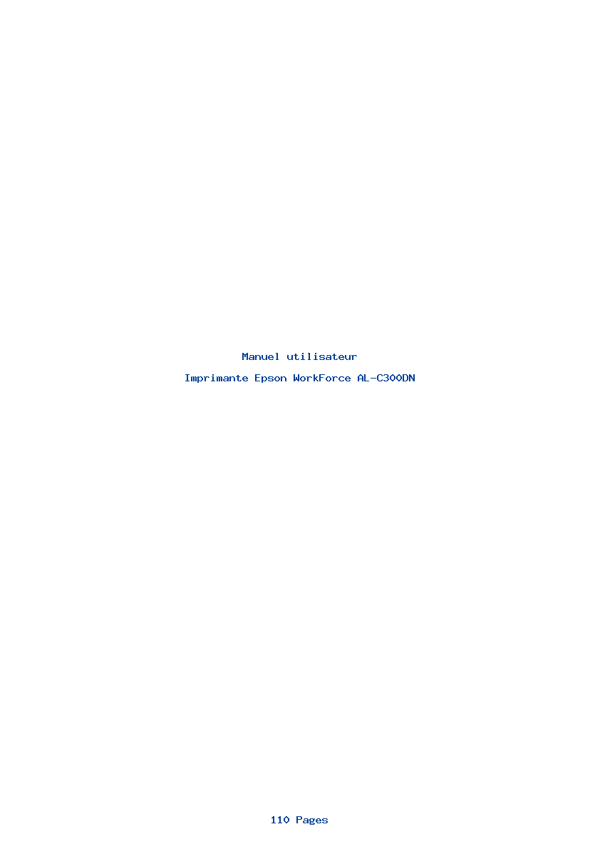 Page 1 de la notice Manuel utilisateur Epson WorkForce AL-C300DN