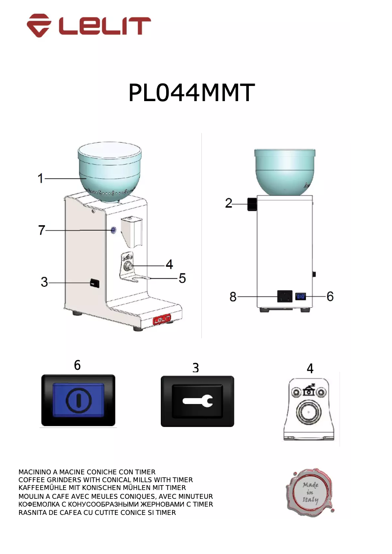 Página 1 del manual Manual de usuario Lelit Fred PL044MMT