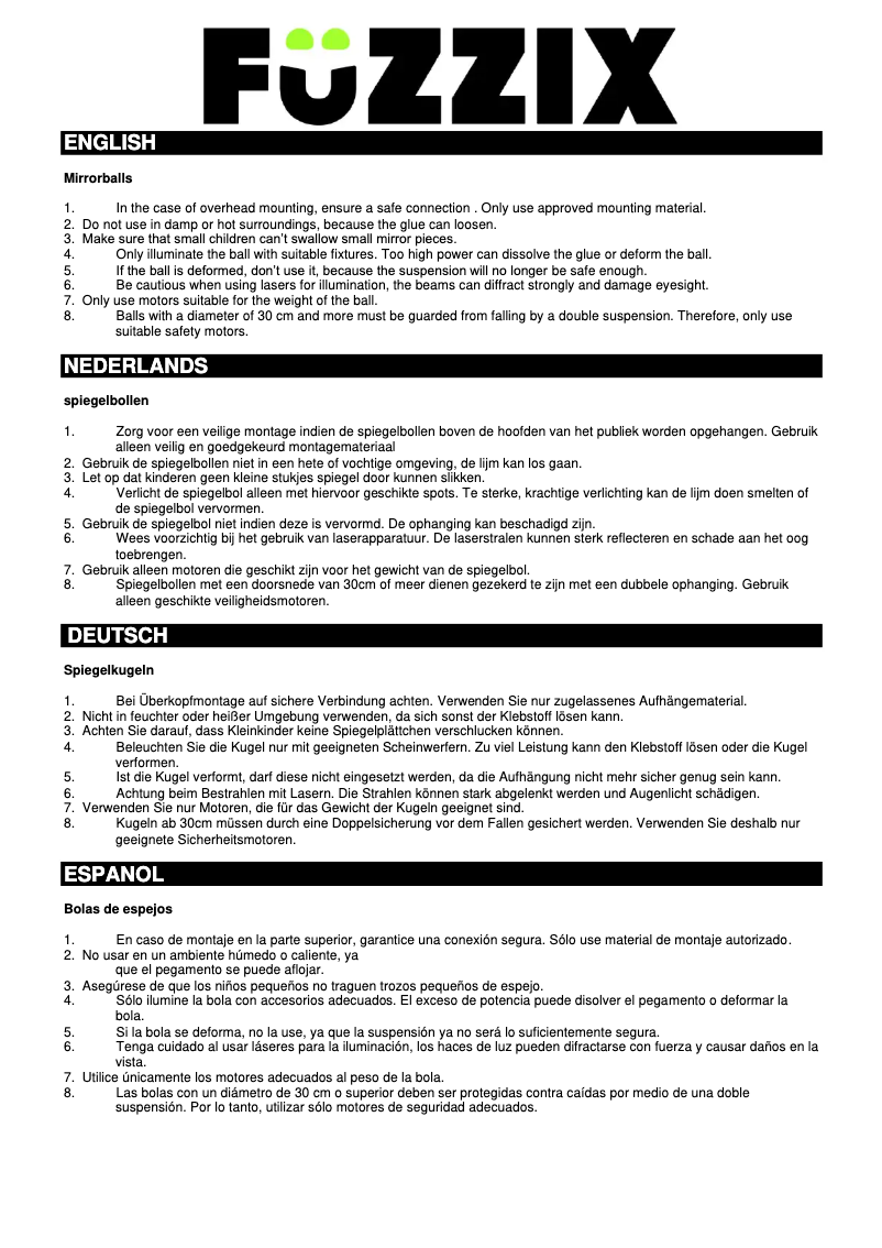 Page 1 de la notice Manuel utilisateur BeamZ MB20