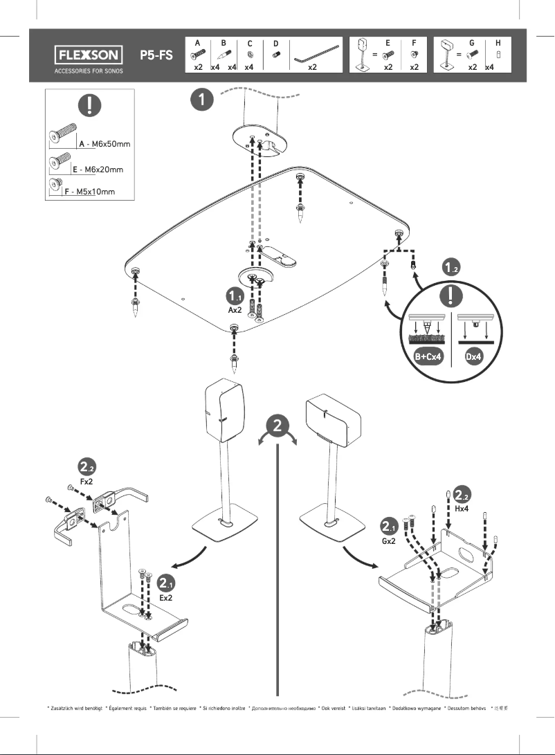 Página 1 del manual Manual de usuario Flexson Sonos Play:5 P5-FS