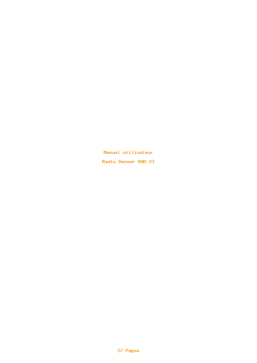 Page 1 de la notice Manuel utilisateur Denver DAB-33