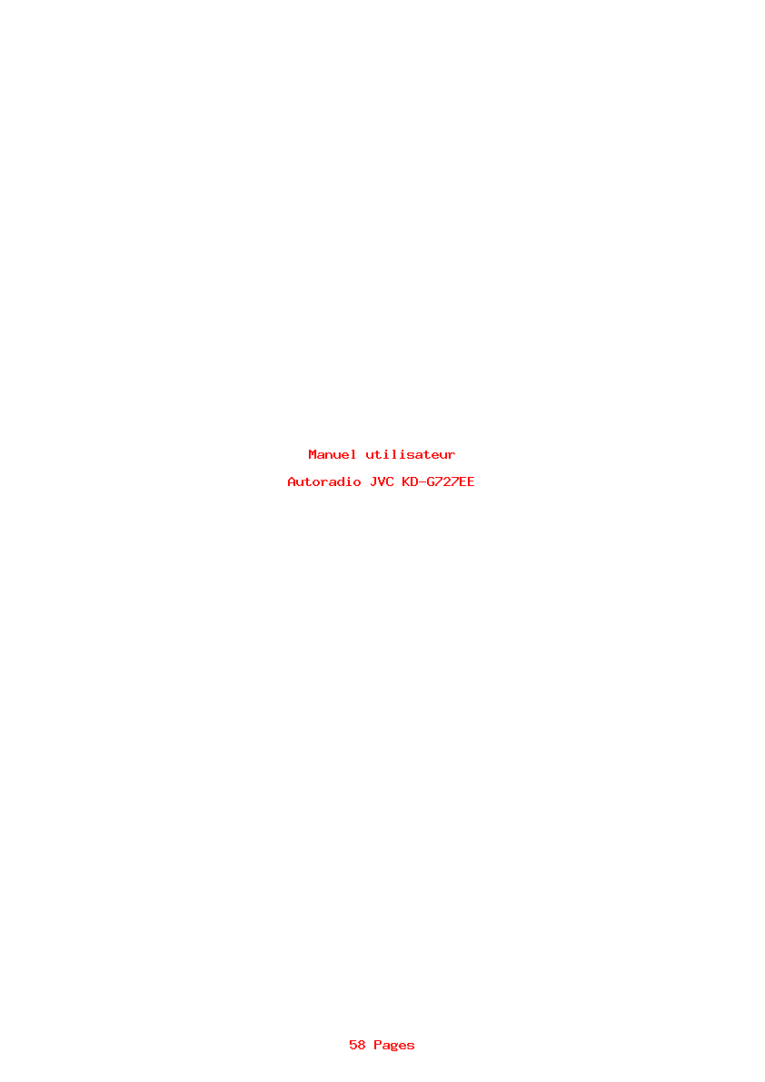 Page 1 de la notice Manuel utilisateur JVC KD-G727EE