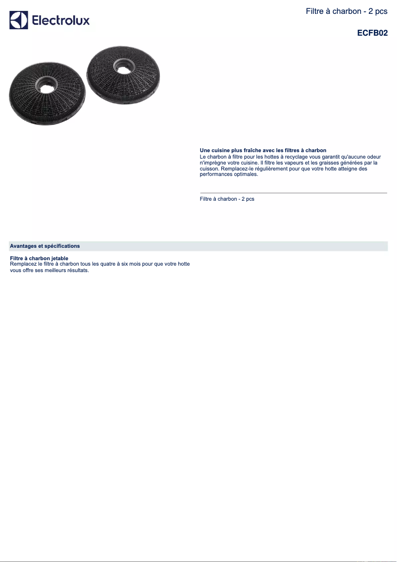 Page 1 de la notice Manuel utilisateur AEG ECFB02