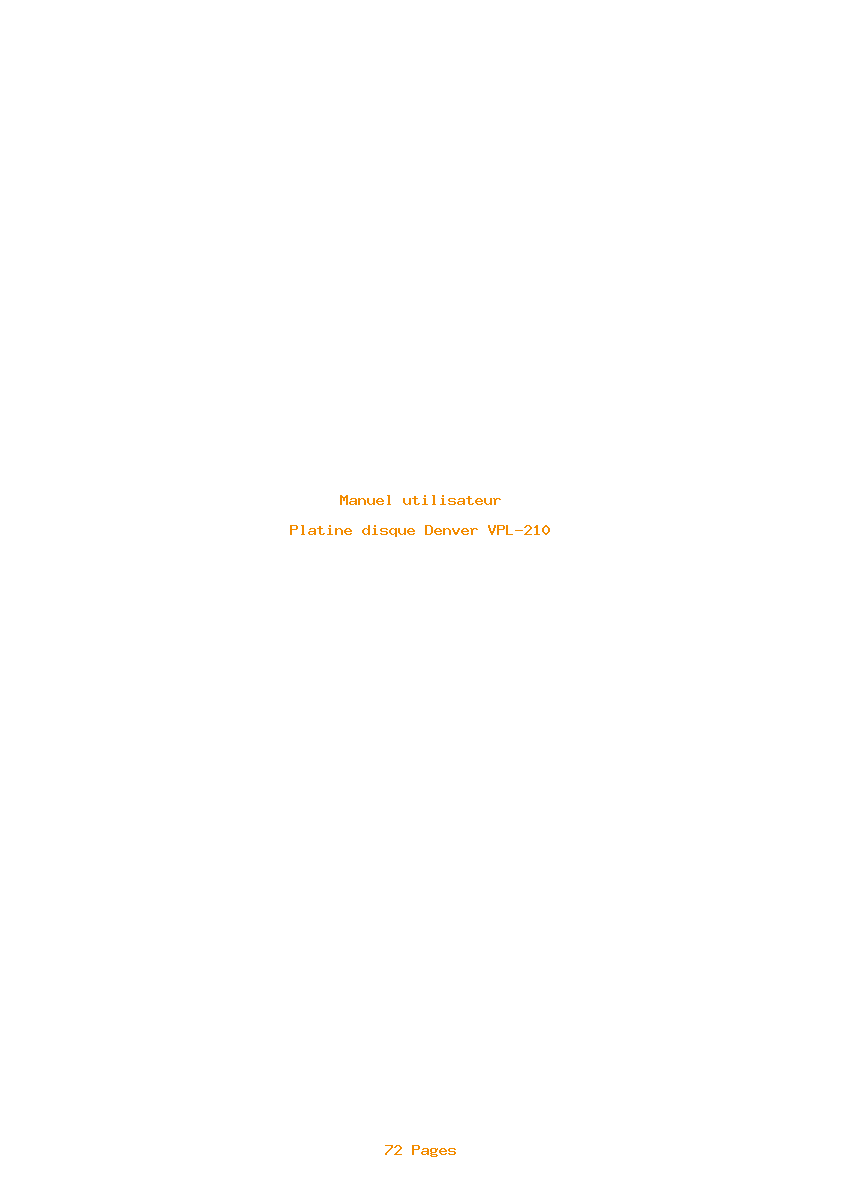 Page 1 de la notice Manuel utilisateur Denver VPL-210
