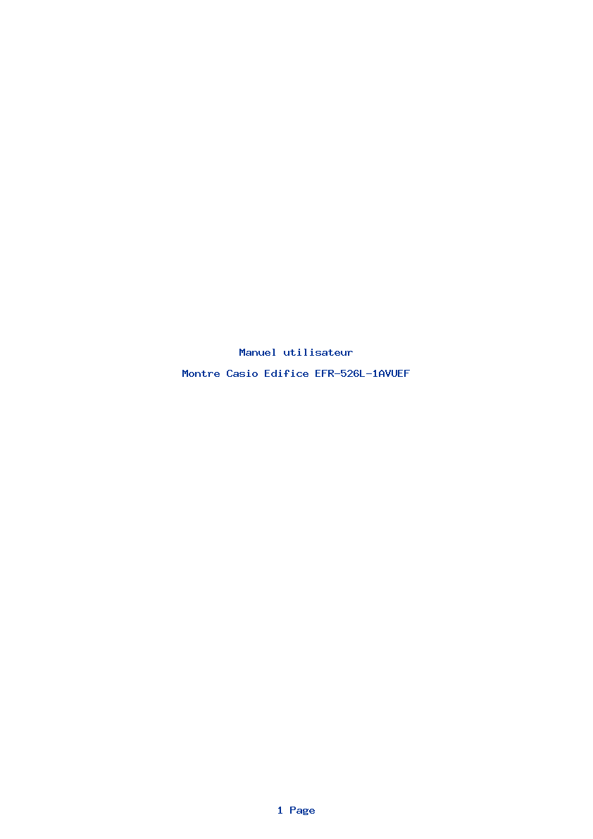 Page 1 de la notice Manuel utilisateur Casio Edifice EFR-526L-1AVUEF