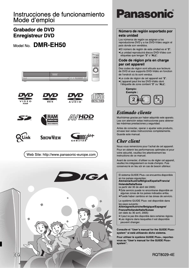 Página 1 del manual Manual de usuario Panasonic DMR-EH50