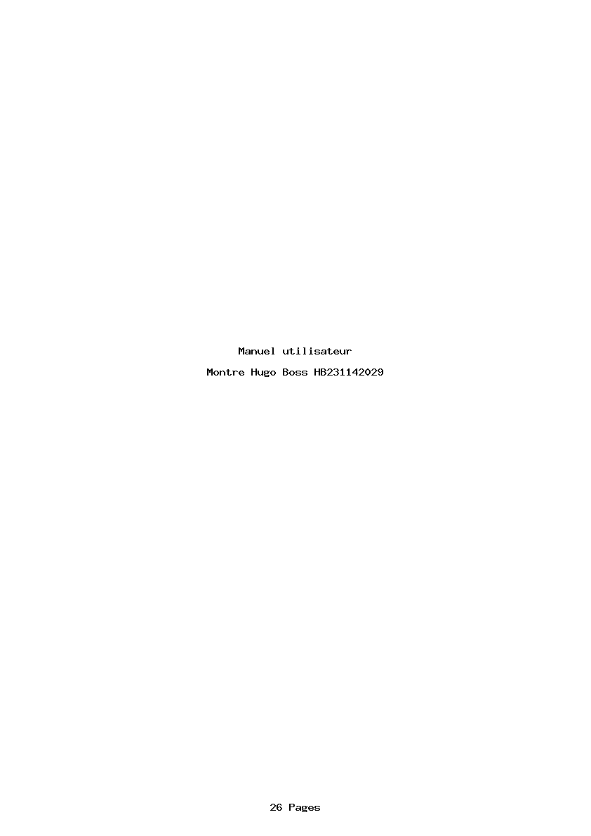 Page 1 de la notice Manuel utilisateur Hugo Boss HB231142029