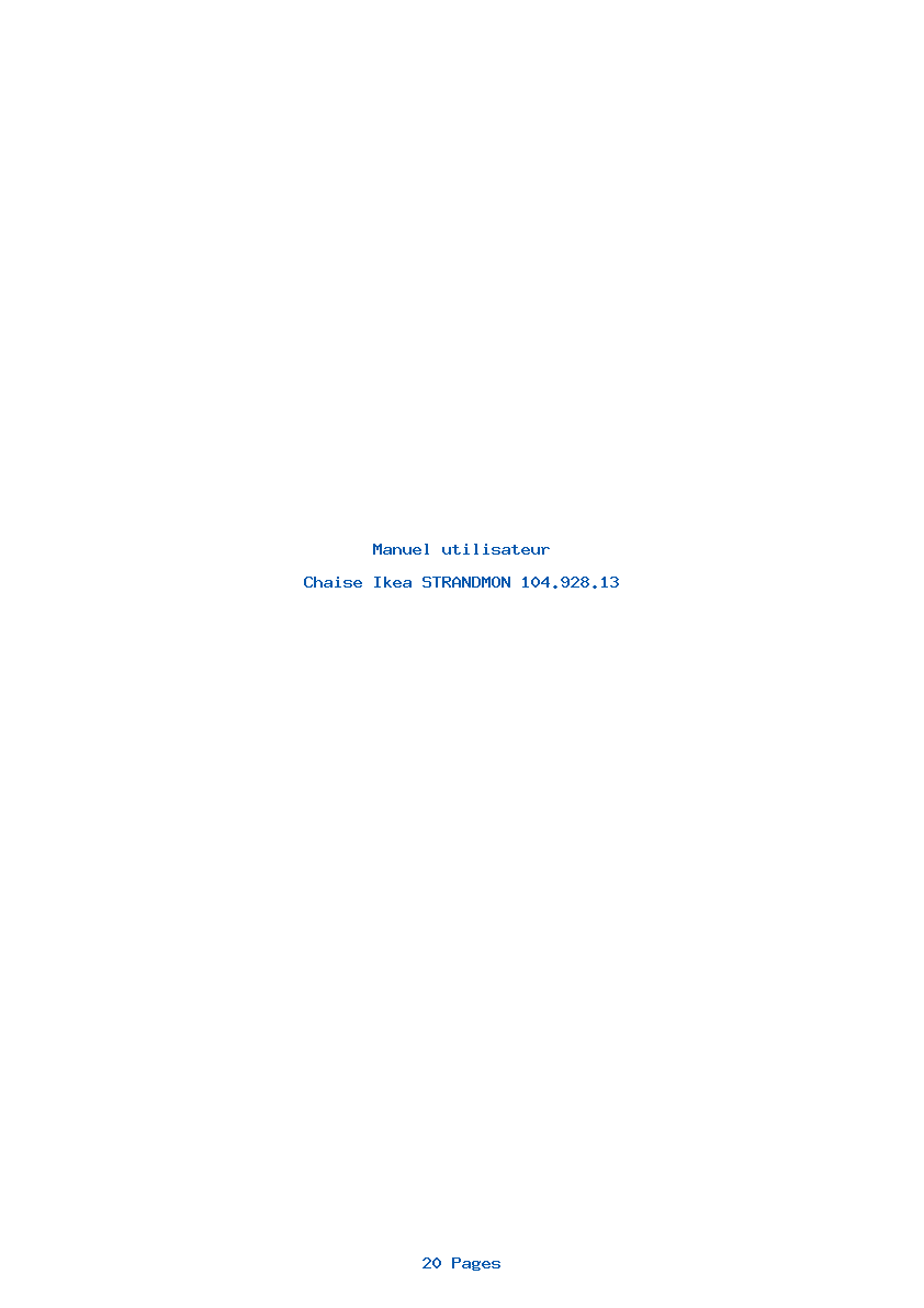 Page 1 de la notice Manuel utilisateur Ikea STRANDMON 104.928.13