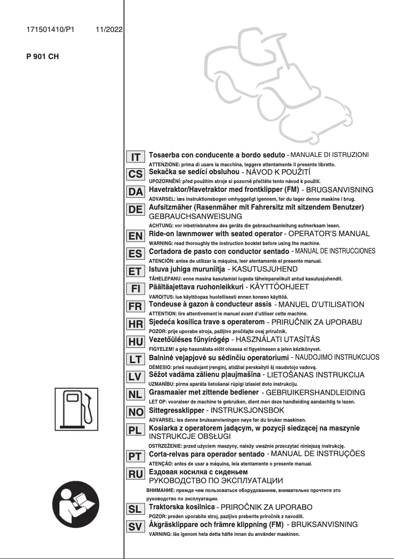 Page 1 de la notice Manuel utilisateur Stiga Park 900 WX