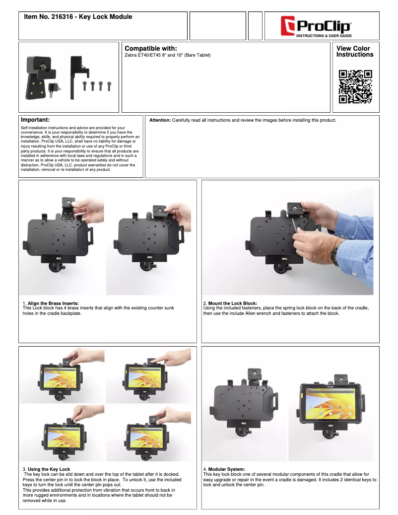Page 1 de la notice Manuel utilisateur Proclip 216316