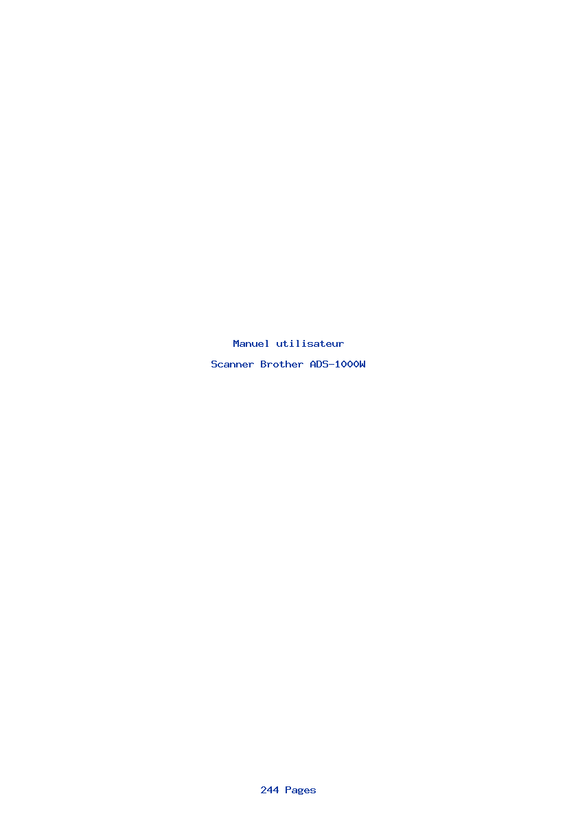 Page 1 de la notice Manuel utilisateur Brother ADS-1000W