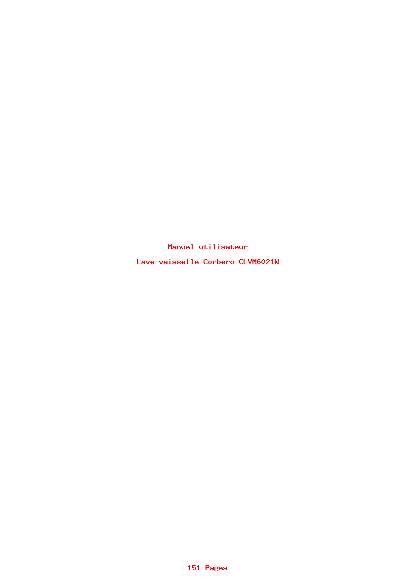 Page 1 de la notice Manuel utilisateur Corbero CLVM6021W