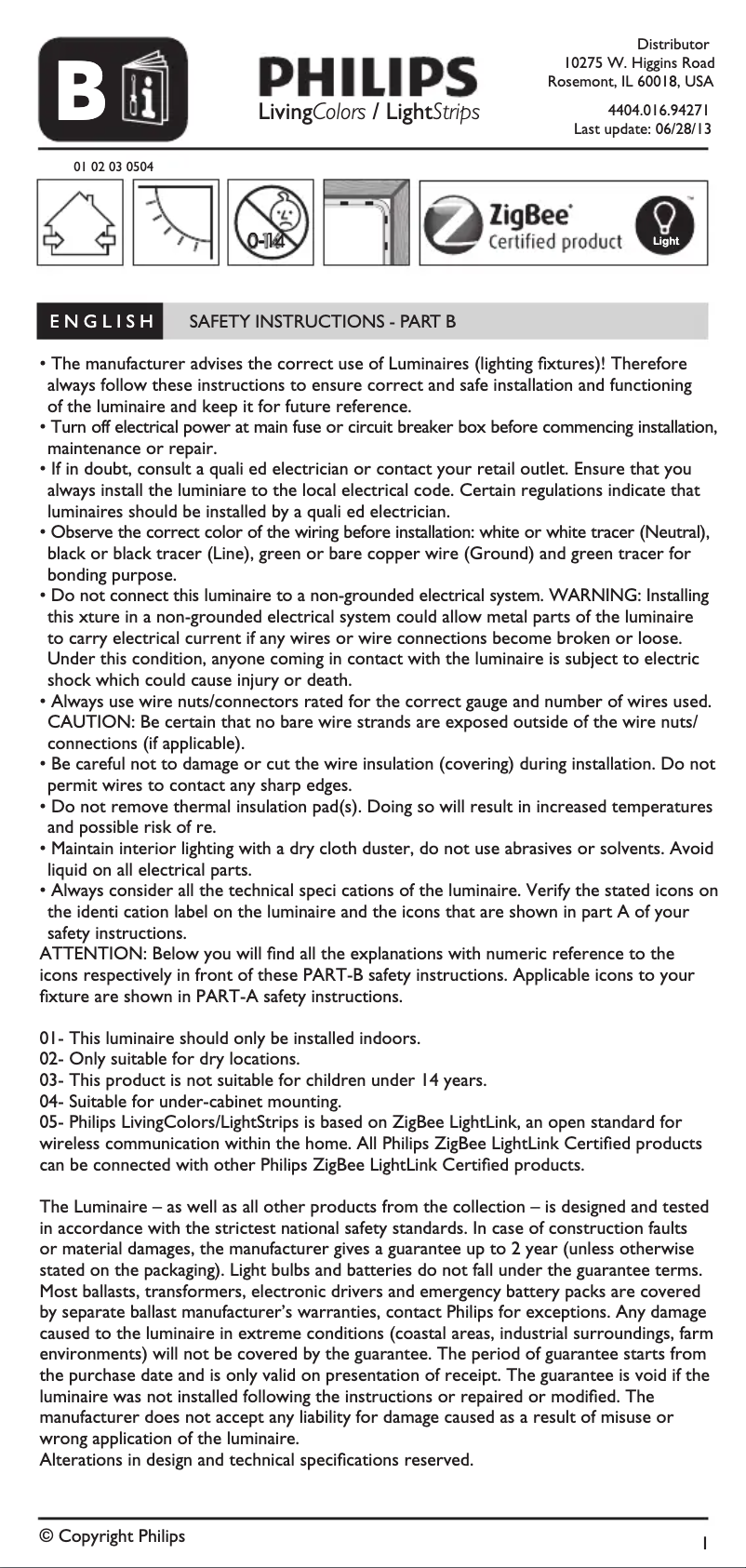 Página 1 del manual Manual de usuario Philips LivingColors 719996048