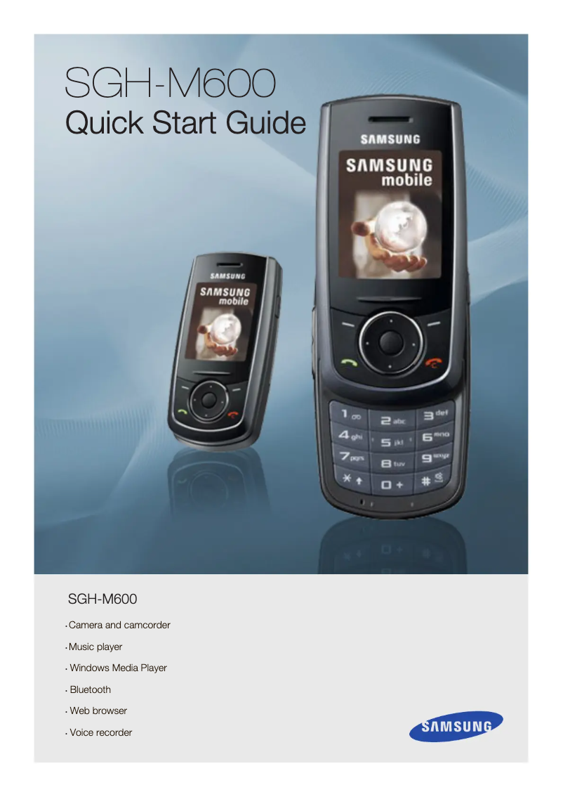 Page 1 de la notice Guide d'installation Samsung SGH-M600