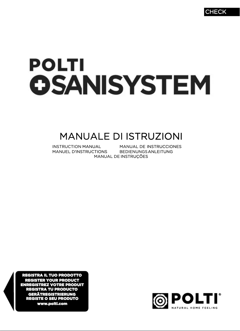 Page 1 de la notice Manuel utilisateur Polti Sani System Check