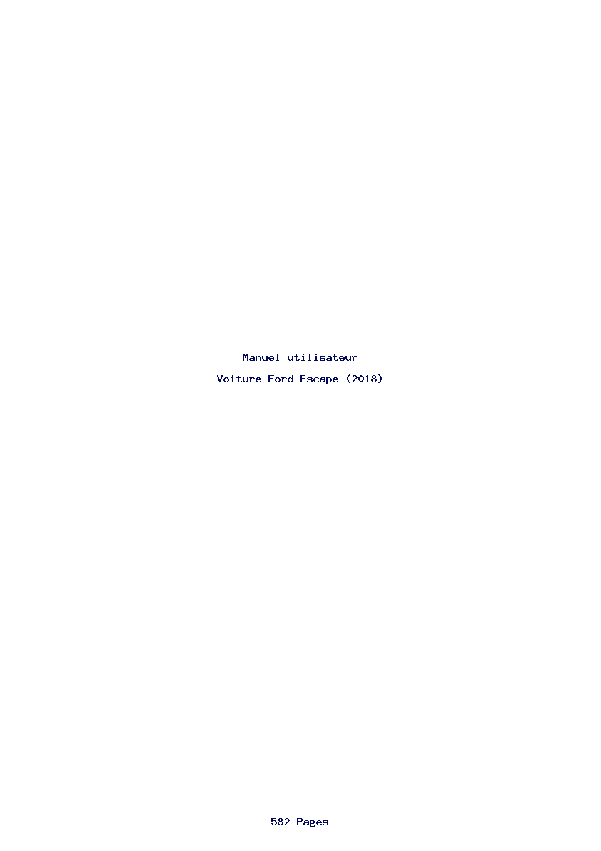 Page 1 de la notice Manuel utilisateur Ford Escape (2018)
