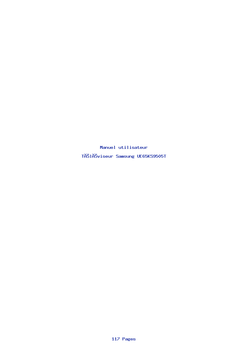 Page 1 de la notice Manuel utilisateur Samsung UE65KS9505T