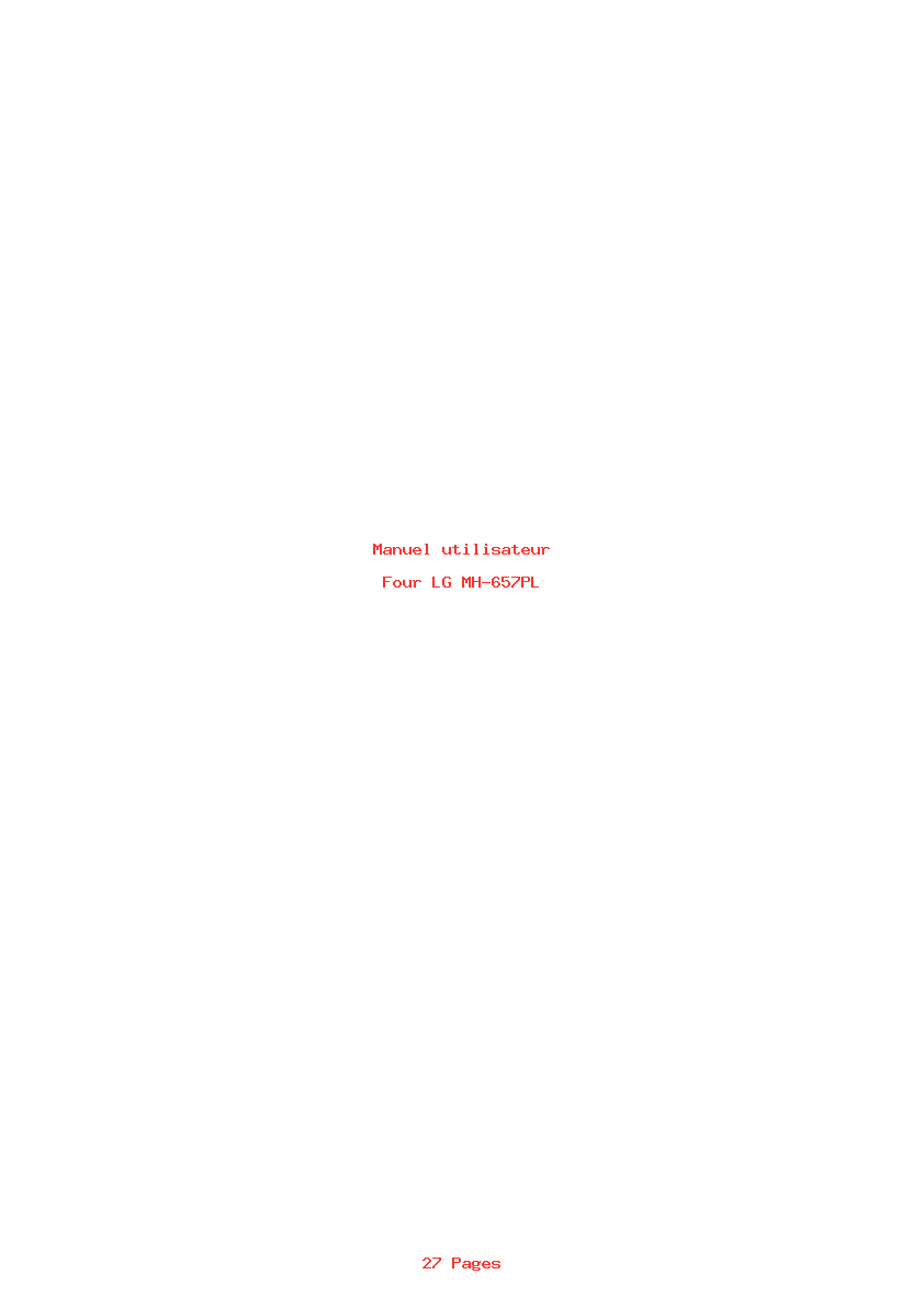 Page 1 de la notice Manuel utilisateur LG MH-657PL