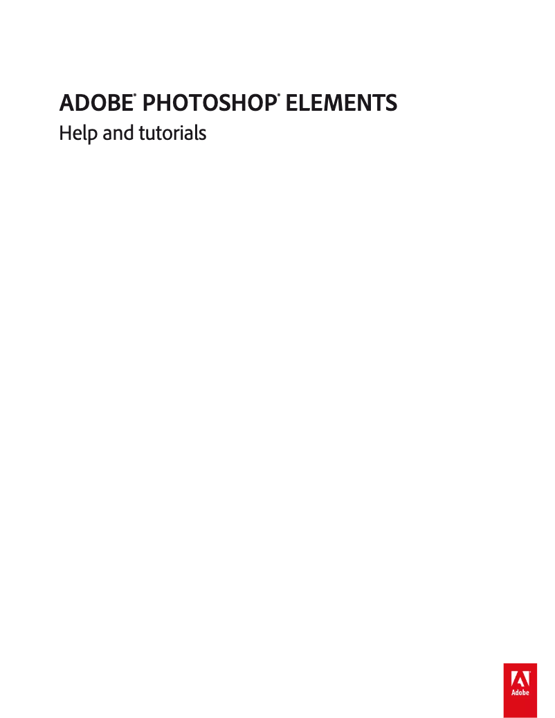 Page 1 de la notice Mode d'emploi Adobe Photoshop Elements 11