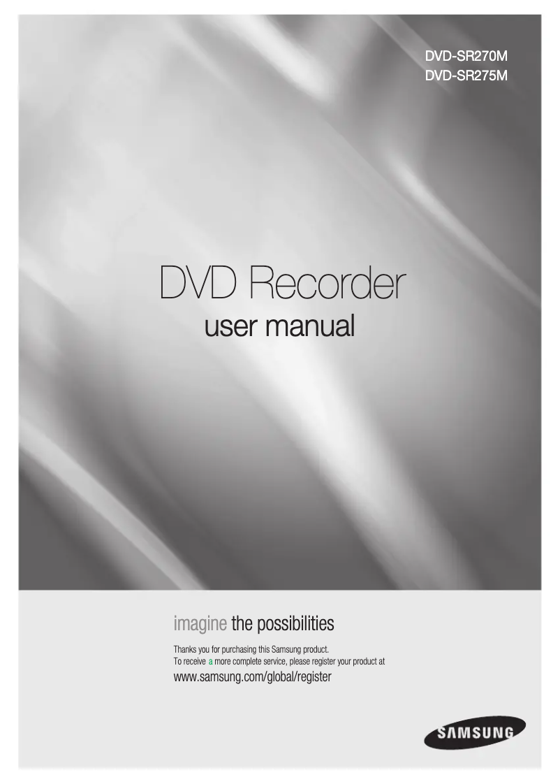 Página 1 del manual Manual de usuario Samsung DVD-SR270M