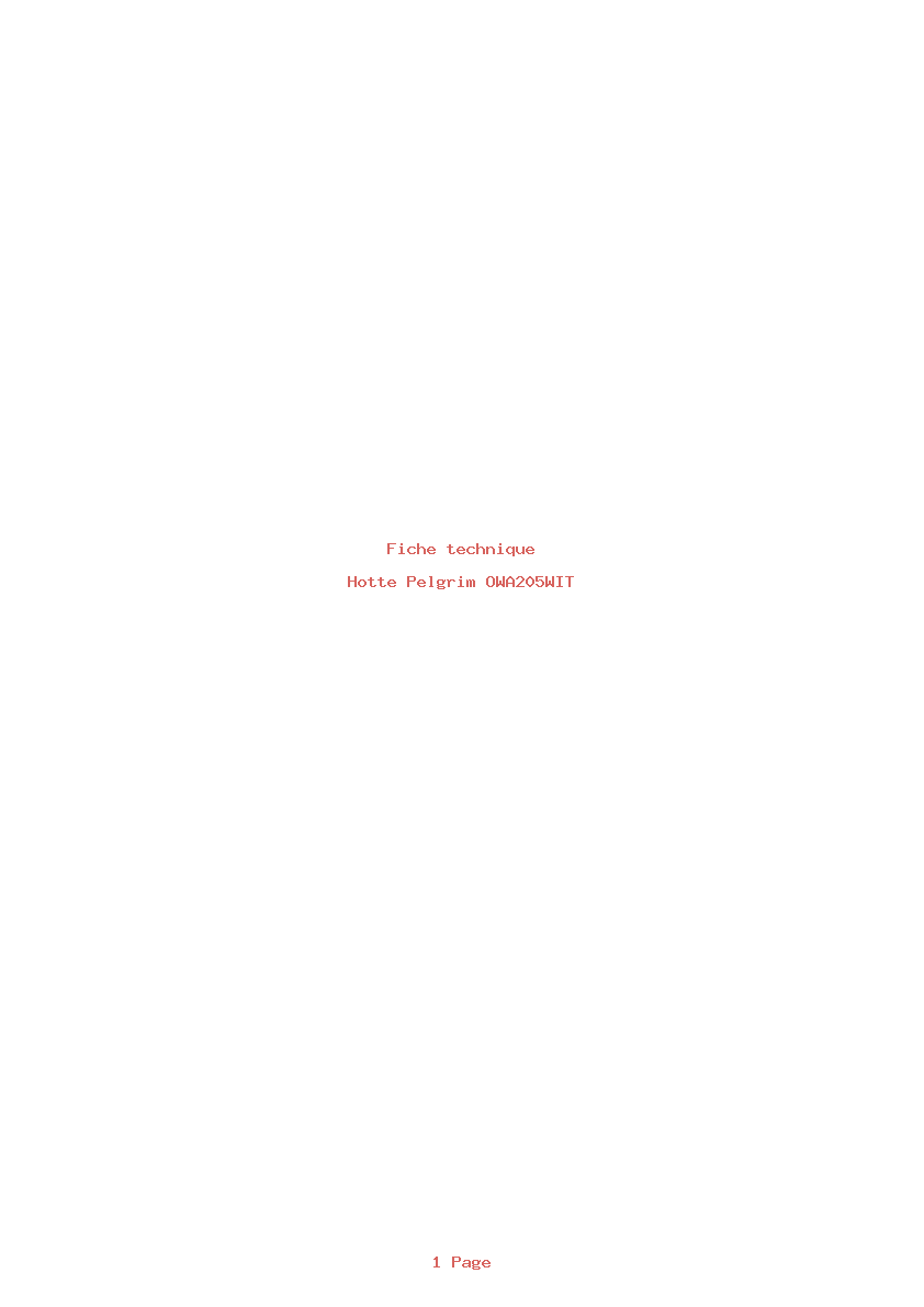 Image de la première page du manuel de l'appareil OWA205WIT
