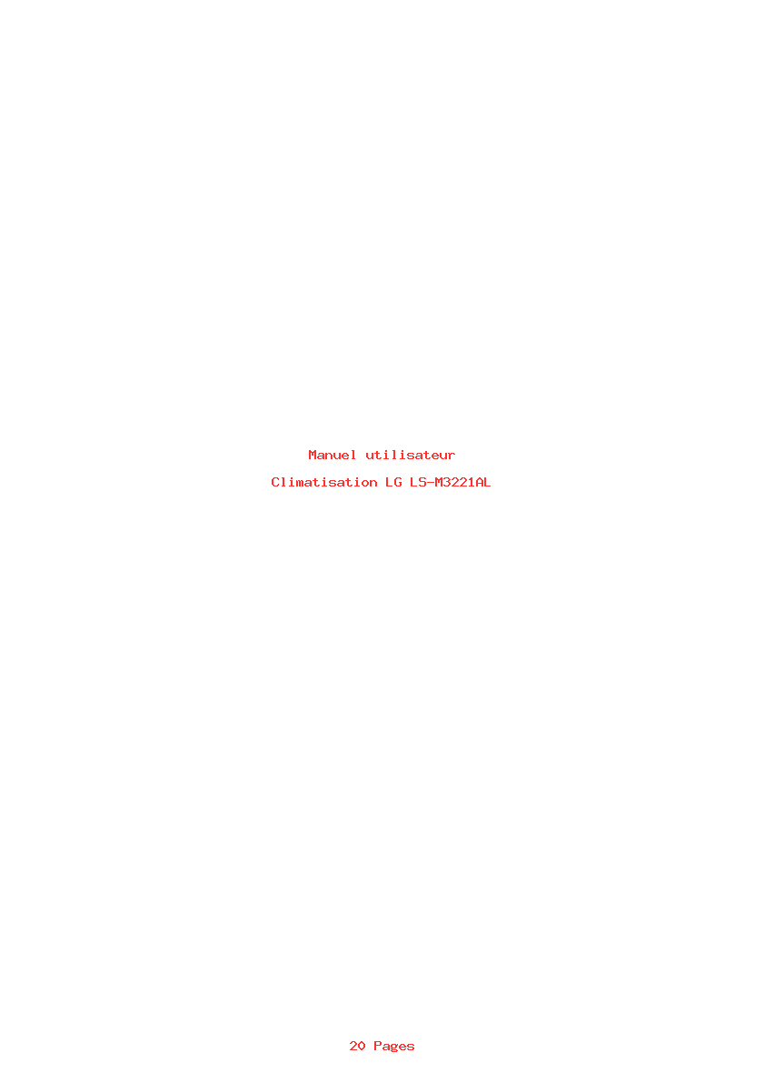 Page 1 de la notice Manuel utilisateur LG LS-M3221AL