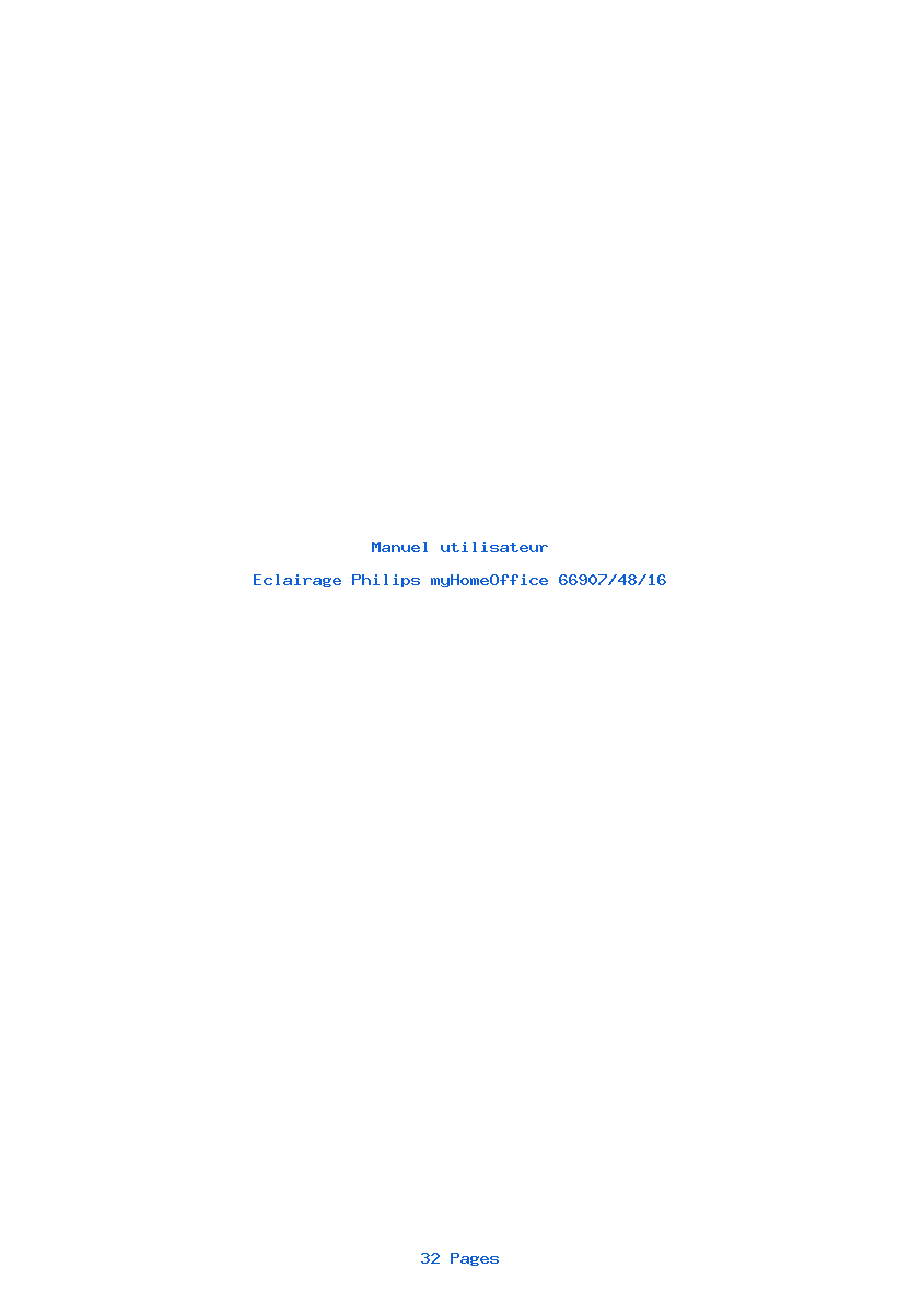 Page 1 de la notice Manuel utilisateur Philips myHomeOffice 66907/48/16