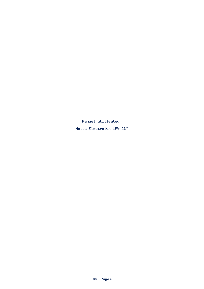 Page 1 de la notice Manuel utilisateur Electrolux LFV426Y