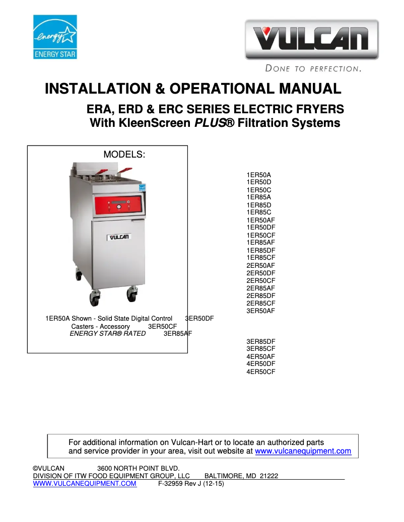 Page 1 de la notice Manuel utilisateur Vulcan 2ER50DF