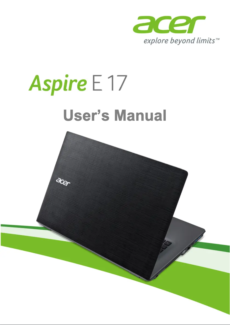 Page 1 de la notice Manuel utilisateur Acer Aspire E17-E5-752