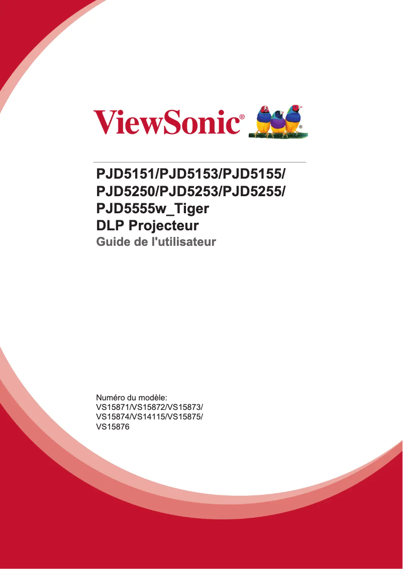 Page 1 de la notice Manuel utilisateur Viewsonic PJD5151