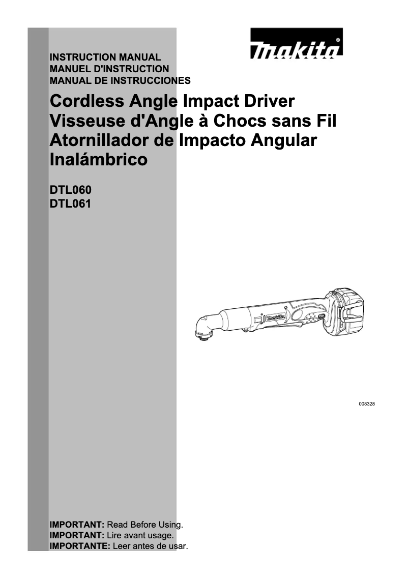 Page 1 de la notice Manuel utilisateur Makita DTL061ZJ