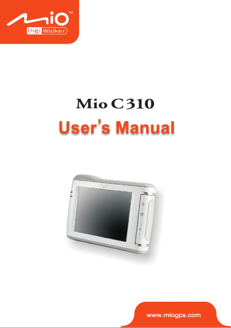 Page 1 de la notice Manuel utilisateur Mio DigiWalker C310