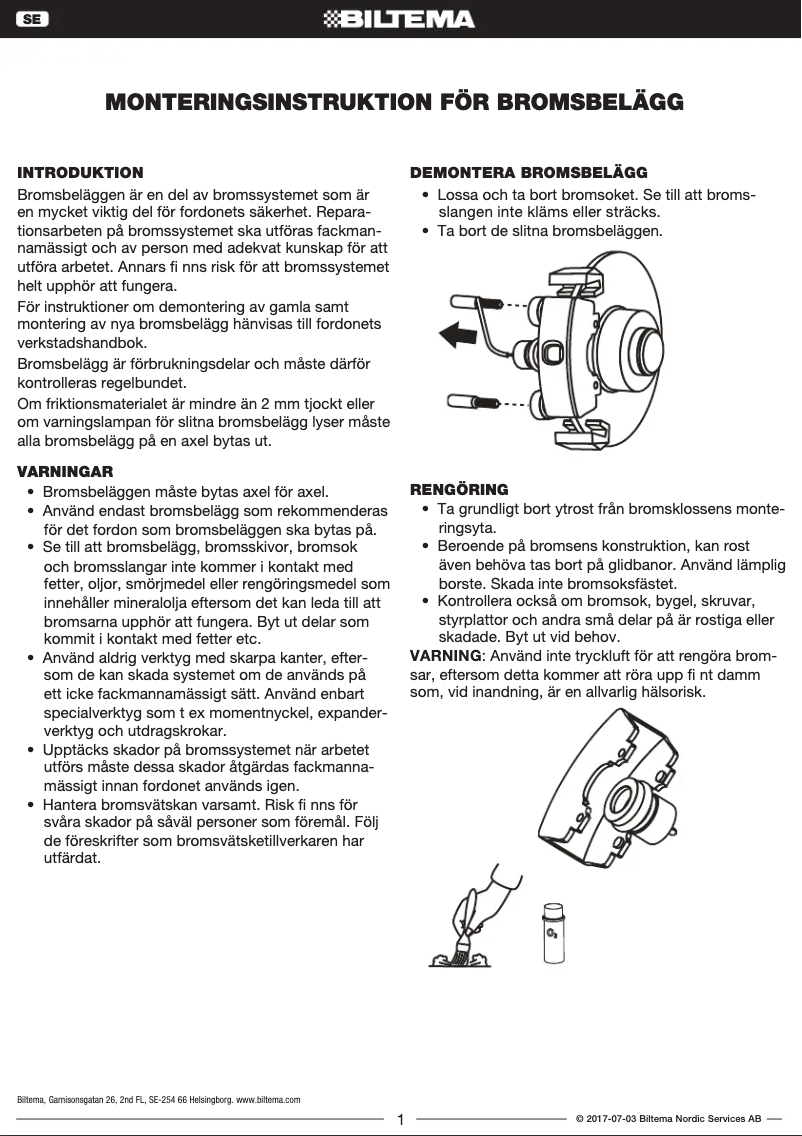 Page 1 of the manual User Manual Biltema 65-005