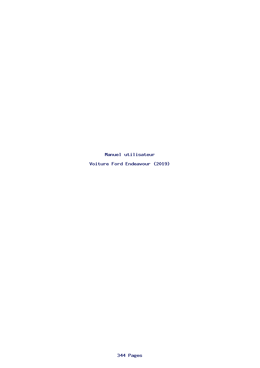 Page 1 de la notice Manuel utilisateur Ford Endeavour (2019)