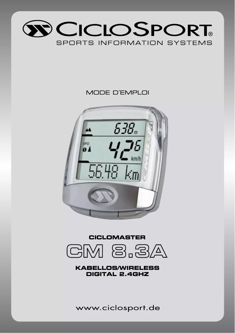 Page 1 of the manual User Manual Ciclo CicloMaster CM 8.3A