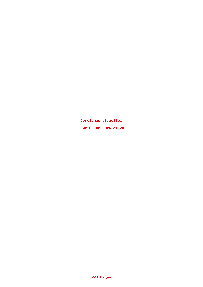 Page 1 de la notice Consignes visuelles Lego Art 31209