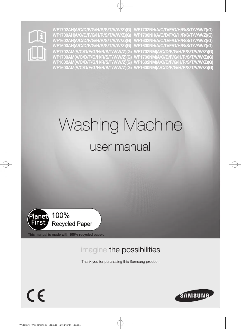 Página 1 del manual Manual de usuario Samsung WF1702NHWG