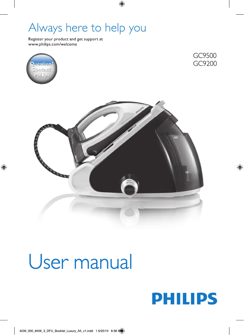 Page 1 of the manual User Manual Philips PerfectCare Expert GC9231