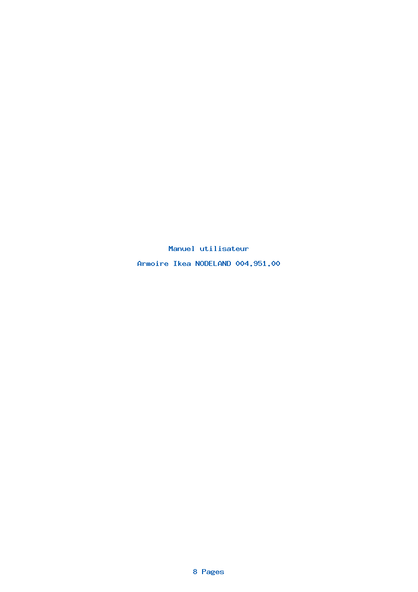 Page 1 de la notice Manuel utilisateur Ikea NODELAND 004.951.00