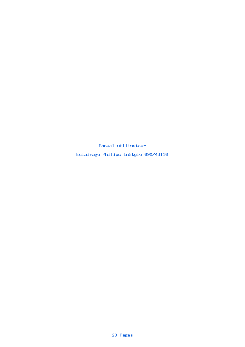 Page 1 de la notice Manuel utilisateur Philips InStyle 690743116